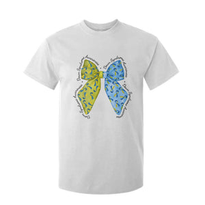 Down Syndrome Awareness Coquette Bow Ribbon T Shirt For Kid TS11 White Print Your Wear