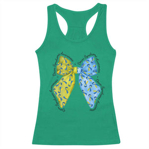 Down Syndrome Awareness Coquette Bow Ribbon Racerback Tank Top TS11 Irish Green Print Your Wear