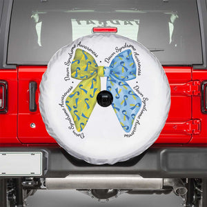 Down Syndrome Awareness Coquette Bow Ribbon Spare Tire Cover TS11 White Print Your Wear