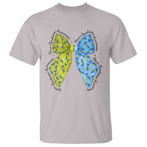 Down Syndrome Awareness Coquette Bow Ribbon T Shirt TS11 Ice Gray Print Your Wear