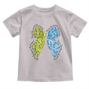 Down Syndrome Awareness Coquette Bow Ribbon Toddler T Shirt TS11 Ice Gray Print Your Wear