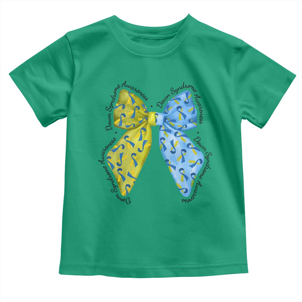 Down Syndrome Awareness Coquette Bow Ribbon Toddler T Shirt TS11 Irish Green Print Your Wear