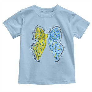 Down Syndrome Awareness Coquette Bow Ribbon Toddler T Shirt TS11 Light Blue Print Your Wear
