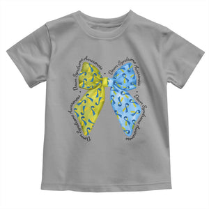 Down Syndrome Awareness Coquette Bow Ribbon Toddler T Shirt TS11 Sport Gray Print Your Wear