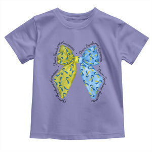 Down Syndrome Awareness Coquette Bow Ribbon Toddler T Shirt TS11 Violet Print Your Wear