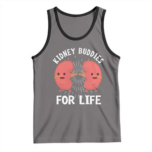 Funny Kidney Buddies For Life Tank Top Organ Transplant Donor Recipient Matching TS11 Deep Heather Black Print Your Wear