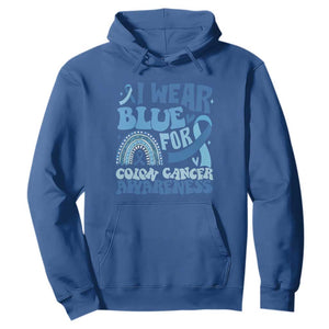 I Wear Blue For Colon Cancer Awareness Hoodie Rainbow Dark Blue Ribbon TS11 Royal Blue Print Your Wear