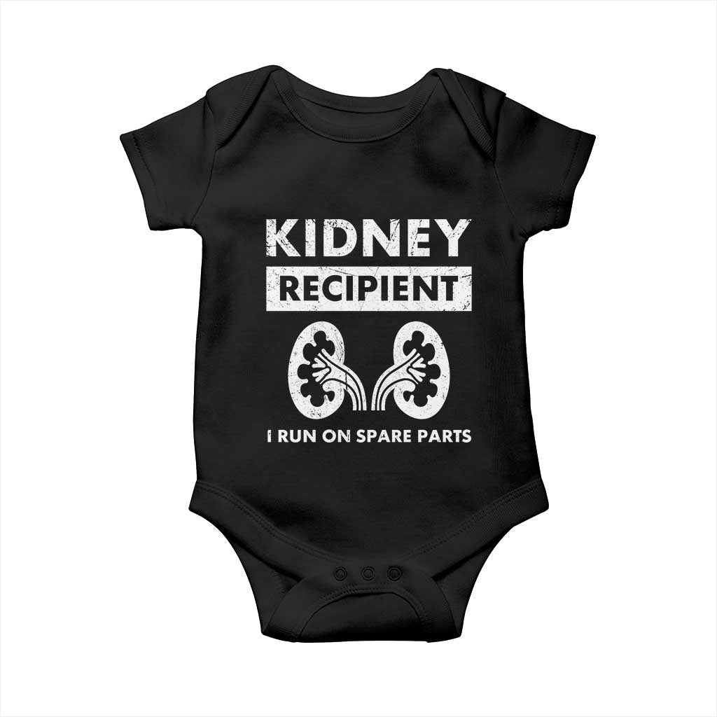 Kidney Recipient Run On Spare Parts Baby Onesie Matching Recovery TS11 Black Print Your Wear