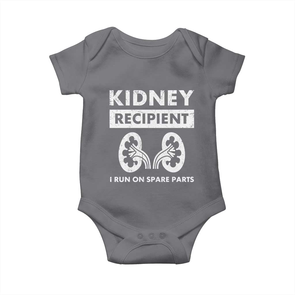 Kidney Recipient Run On Spare Parts Baby Onesie Matching Recovery TS11 Charcoal Print Your Wear