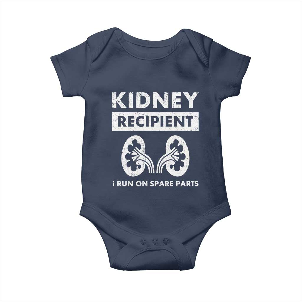 Kidney Recipient Run On Spare Parts Baby Onesie Matching Recovery TS11 Navy Print Your Wear