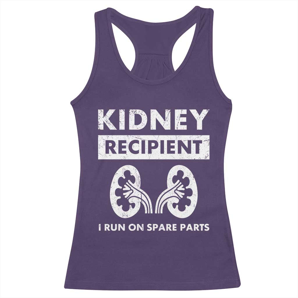 Kidney Recipient Run On Spare Parts Racerback Tank Top Matching Recovery TS11 Purple Print Your Wear
