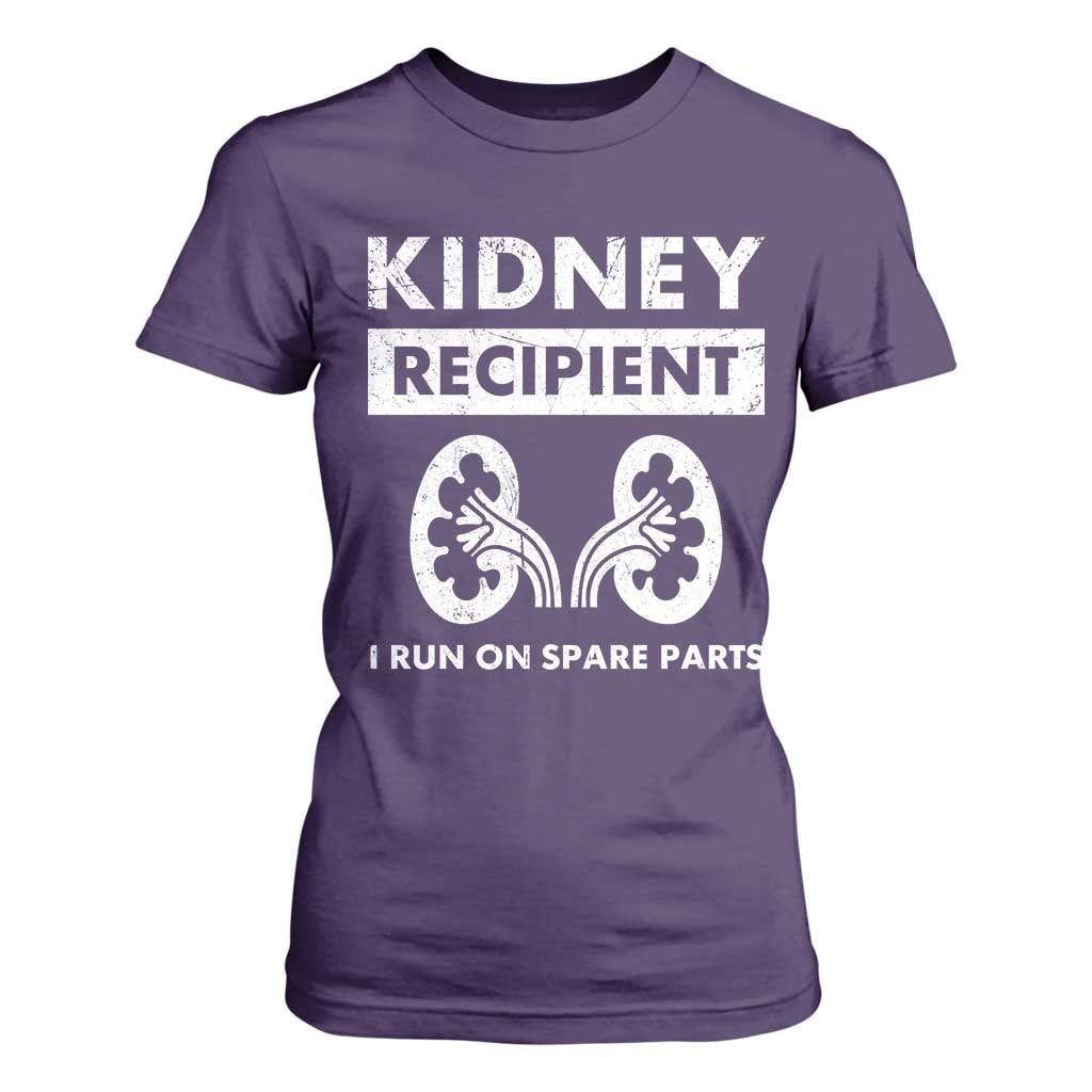 Kidney Recipient Run On Spare Parts T Shirt For Women Matching Recovery TS11 Purple Print Your Wear