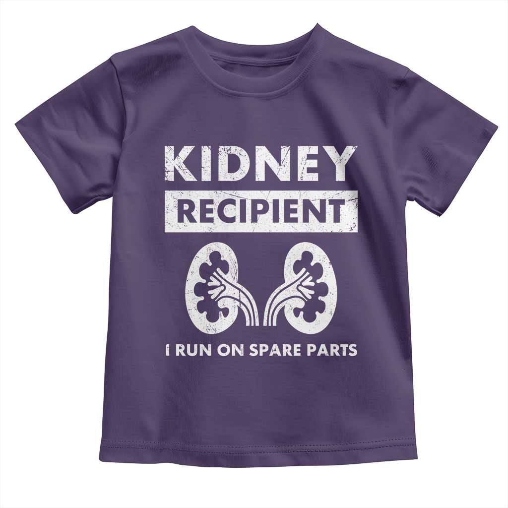 Kidney Recipient Run On Spare Parts Toddler T Shirt Matching Recovery TS11 Purple Print Your Wear