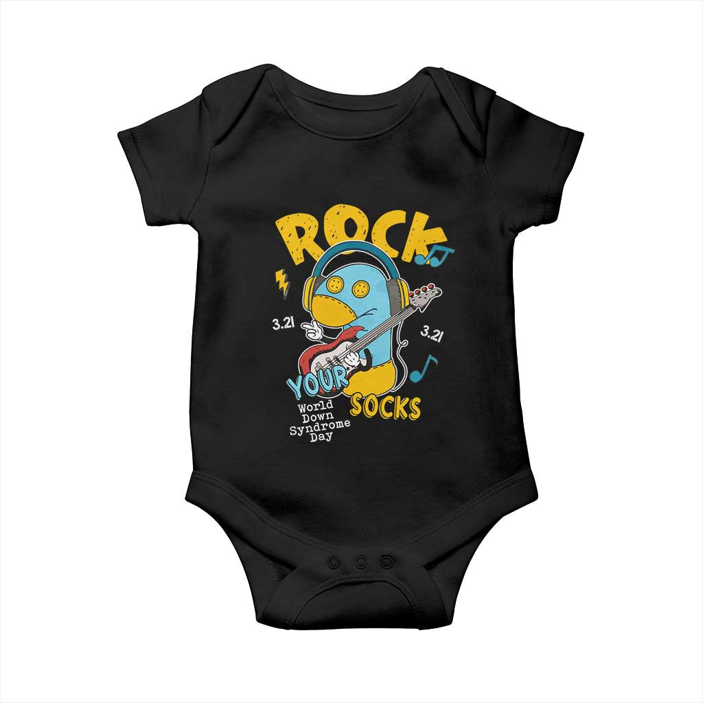 Funny Rock Your Socks Baby Onesie World Down Syndrome Day WDSD TS11 Black Print Your Wear