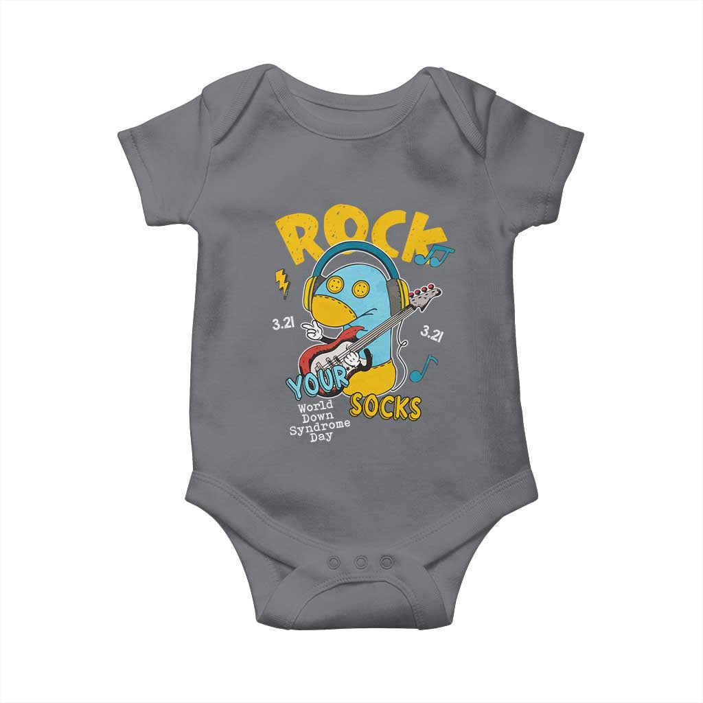 Funny Rock Your Socks Baby Onesie World Down Syndrome Day WDSD TS11 Charcoal Print Your Wear