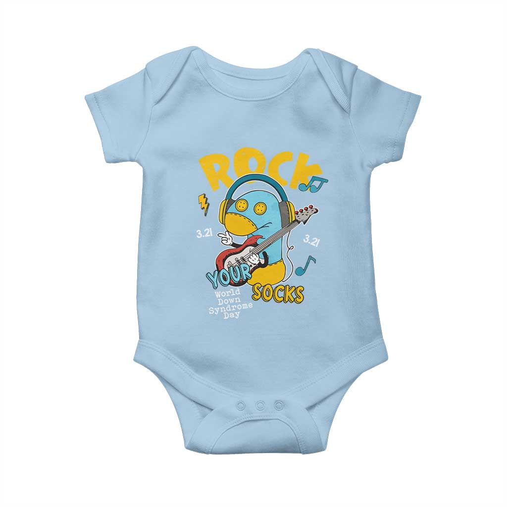 Funny Rock Your Socks Baby Onesie World Down Syndrome Day WDSD TS11 Light Blue Print Your Wear
