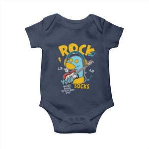 Funny Rock Your Socks Baby Onesie World Down Syndrome Day WDSD TS11 Navy Print Your Wear