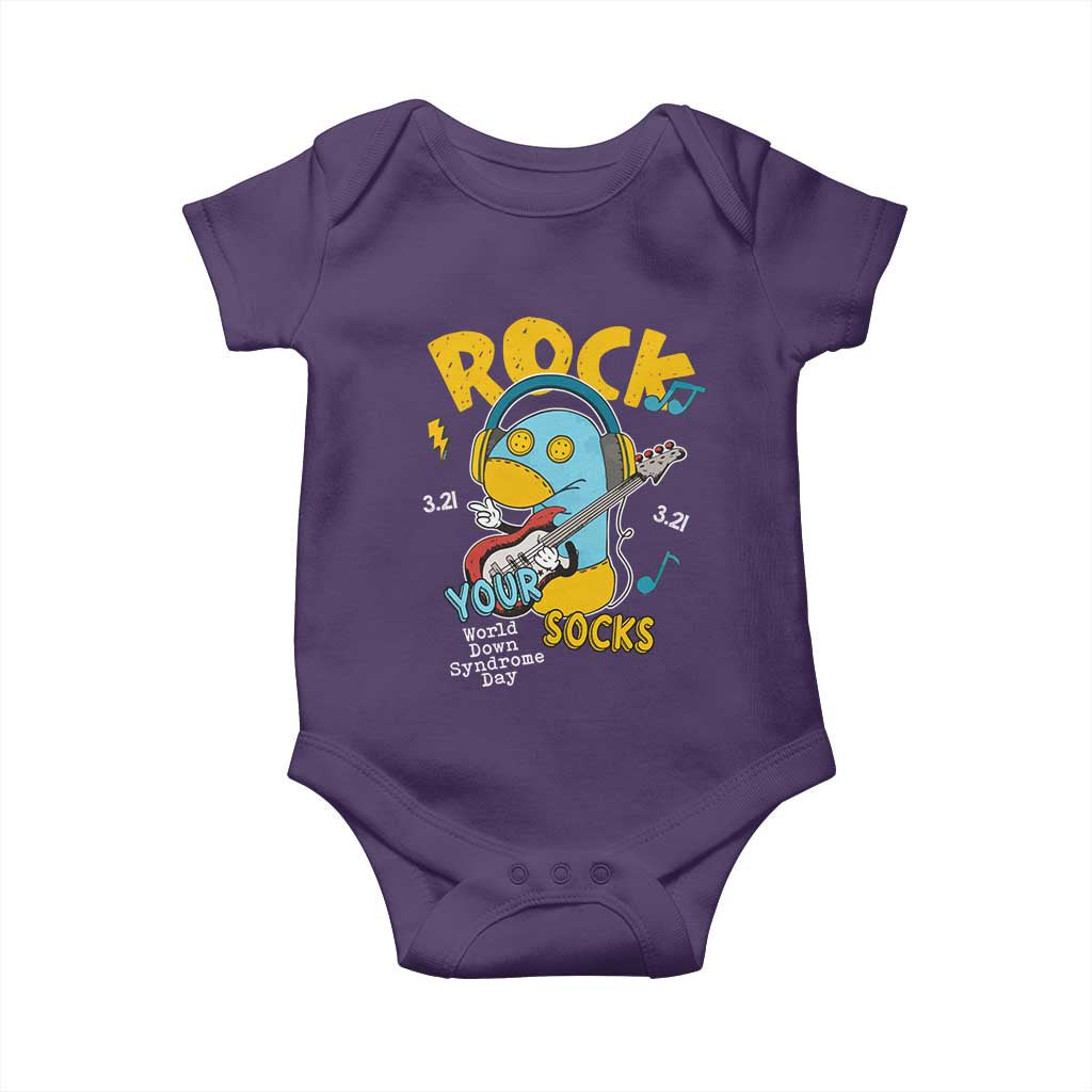 Funny Rock Your Socks Baby Onesie World Down Syndrome Day WDSD TS11 Purple Print Your Wear