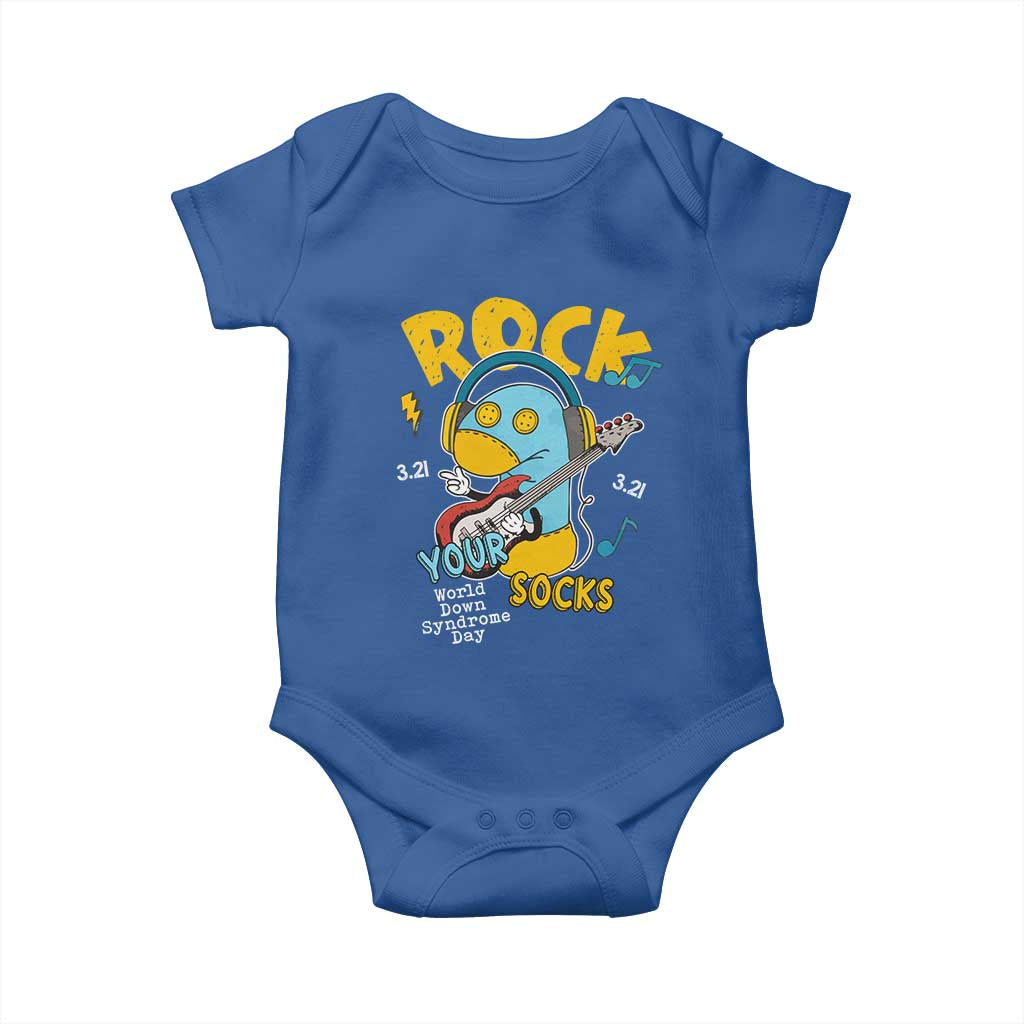 Funny Rock Your Socks Baby Onesie World Down Syndrome Day WDSD TS11 Royal Blue Print Your Wear