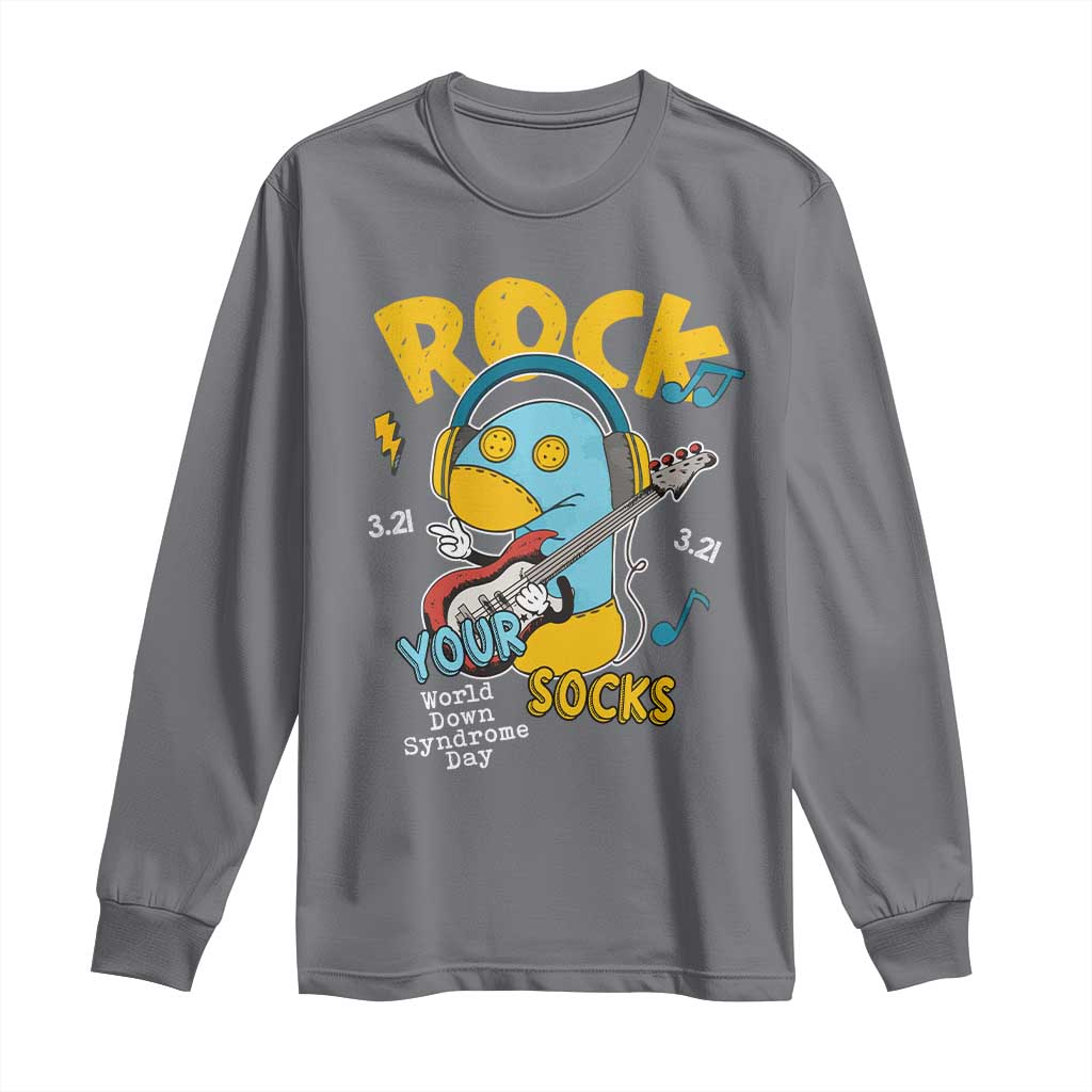 Funny Rock Your Socks Long Sleeve Shirt World Down Syndrome Day WDSD TS11 Charcoal Print Your Wear