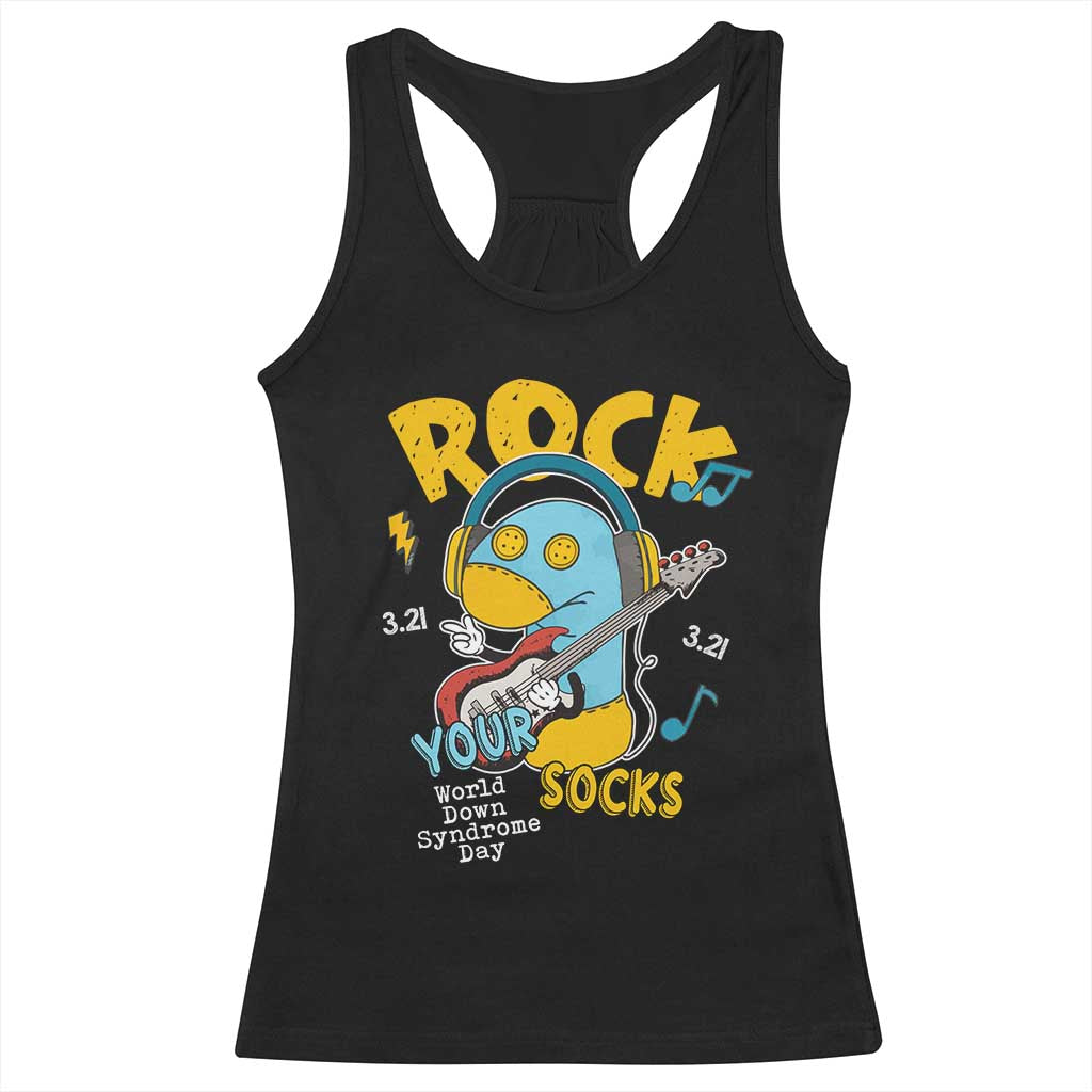Funny Rock Your Socks Racerback Tank Top World Down Syndrome Day WDSD TS11 Black Print Your Wear