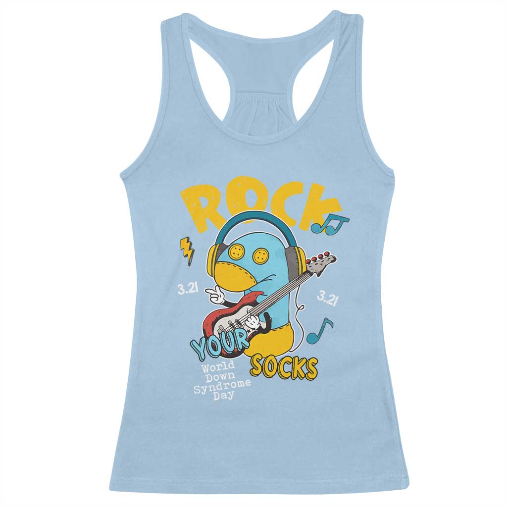 Funny Rock Your Socks Racerback Tank Top World Down Syndrome Day WDSD TS11 Light Blue Print Your Wear