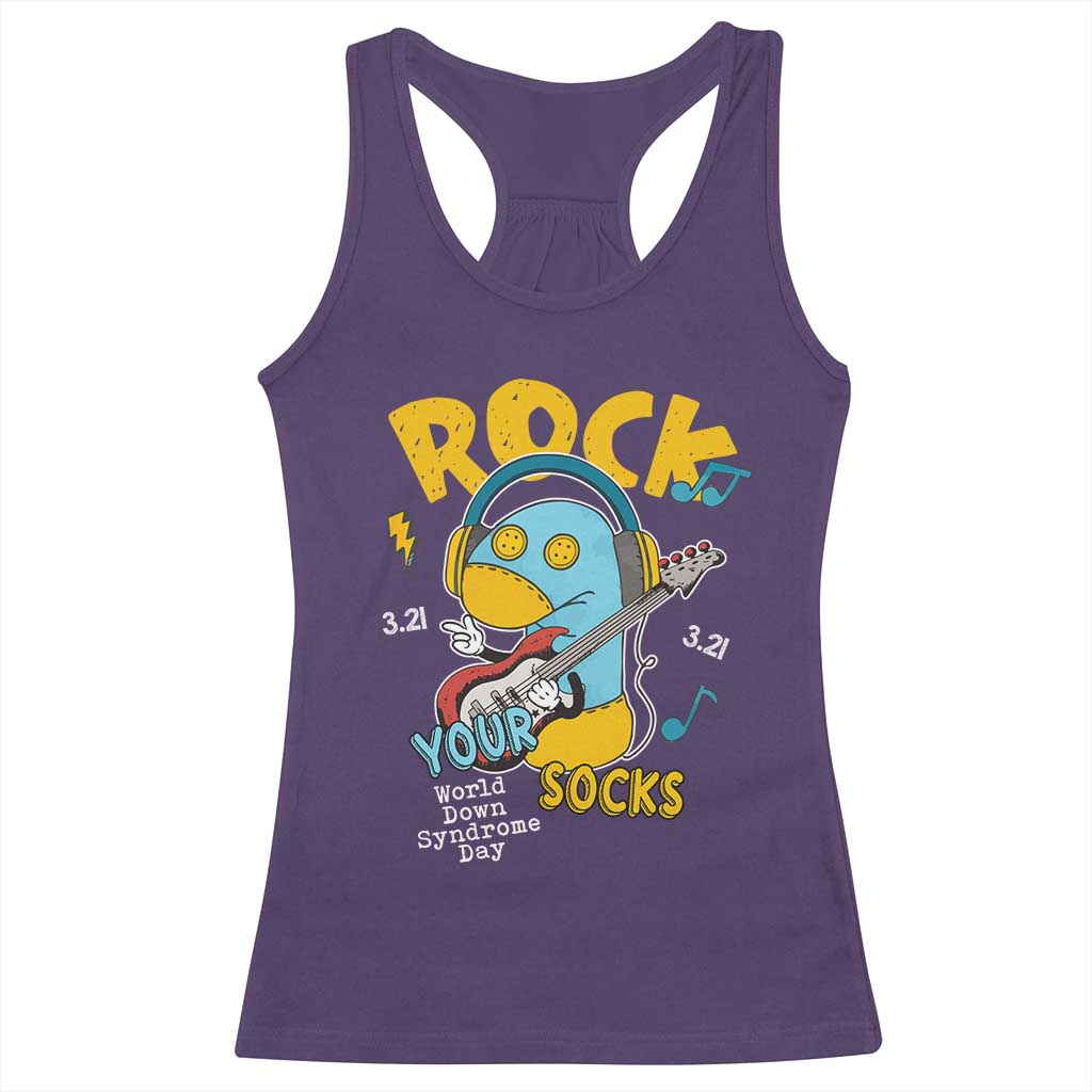 Funny Rock Your Socks Racerback Tank Top World Down Syndrome Day WDSD TS11 Purple Print Your Wear