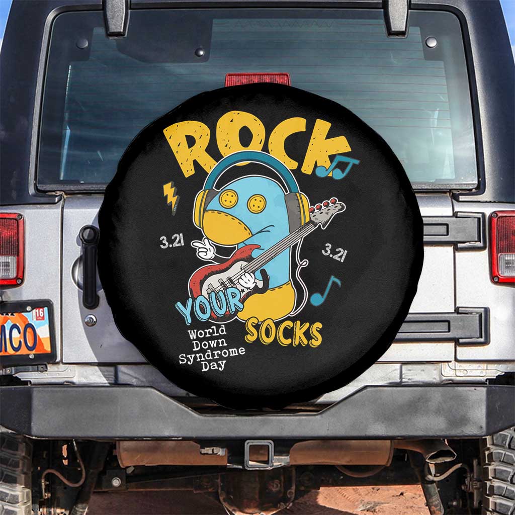 Funny Rock Your Socks Spare Tire Cover World Down Syndrome Day WDSD TS11 No hole Black Print Your Wear
