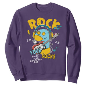 Funny Rock Your Socks Sweatshirt World Down Syndrome Day WDSD TS11 Purple Print Your Wear