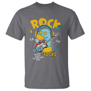 Funny Rock Your Socks T Shirt World Down Syndrome Day WDSD TS11 Charcoal Print Your Wear