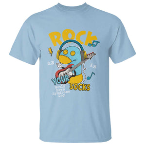 Funny Rock Your Socks T Shirt World Down Syndrome Day WDSD TS11 Light Blue Print Your Wear