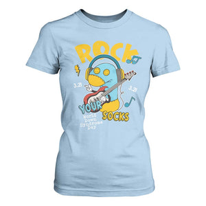 Funny Rock Your Socks T Shirt For Women World Down Syndrome Day WDSD TS11 Light Blue Print Your Wear