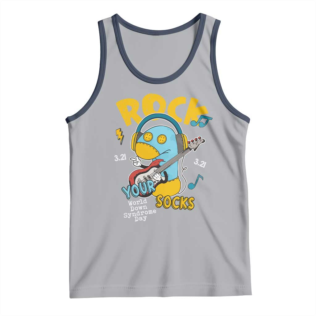 Funny Rock Your Socks Tank Top World Down Syndrome Day WDSD TS11 Athletic Heather Navy Print Your Wear