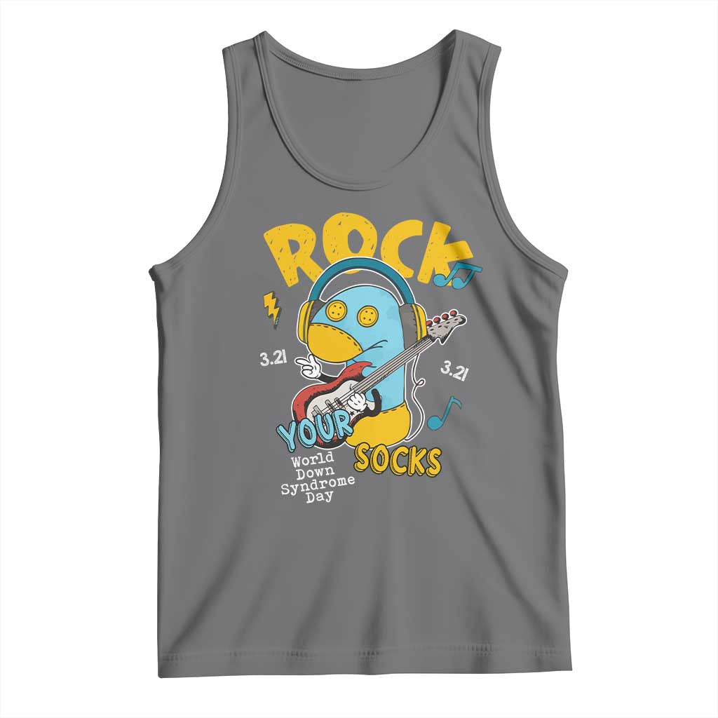 Funny Rock Your Socks Tank Top World Down Syndrome Day WDSD TS11 Black Heather Print Your Wear