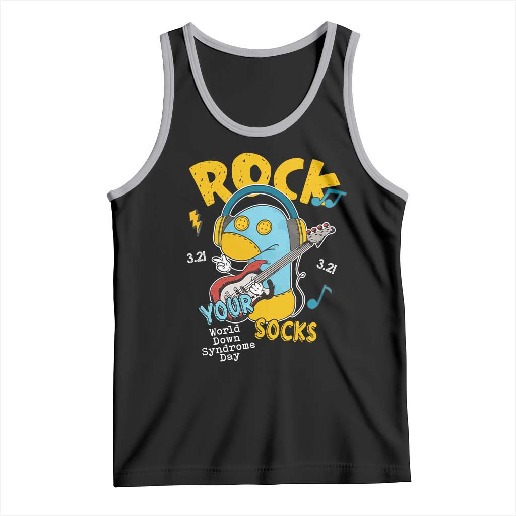 Funny Rock Your Socks Tank Top World Down Syndrome Day WDSD TS11 Black Athletic Heather Print Your Wear
