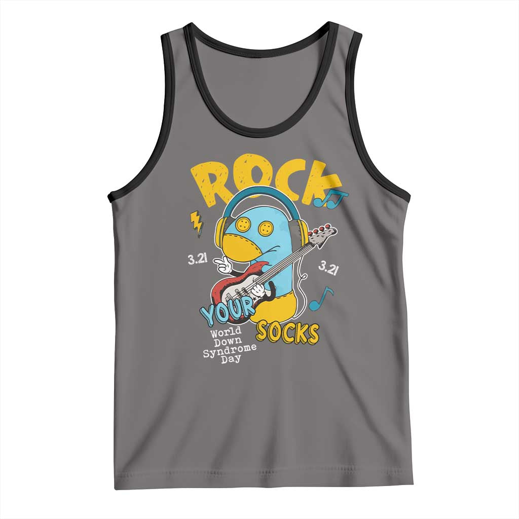 Funny Rock Your Socks Tank Top World Down Syndrome Day WDSD TS11 Deep Heather Black Print Your Wear