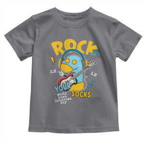 Funny Rock Your Socks Toddler T Shirt World Down Syndrome Day WDSD TS11 Charcoal Print Your Wear