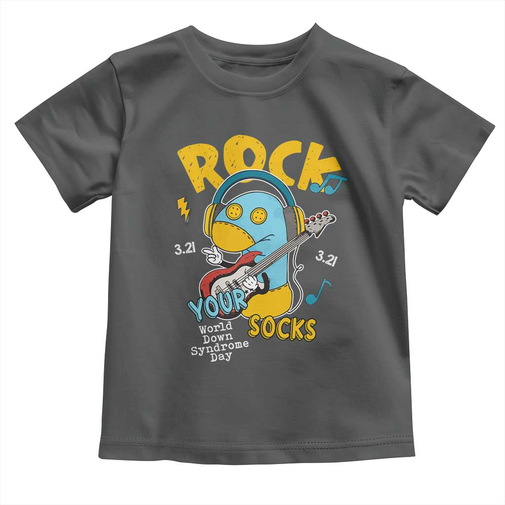 Funny Rock Your Socks Toddler T Shirt World Down Syndrome Day WDSD TS11 Dark Heather Print Your Wear