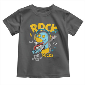 Funny Rock Your Socks Toddler T Shirt World Down Syndrome Day WDSD TS11 Dark Heather Print Your Wear