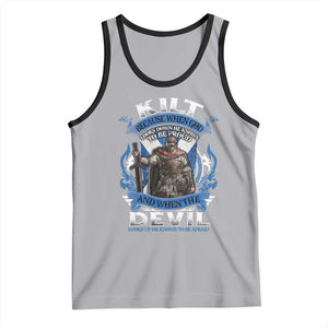 Kilt Because When God Looks Down He Knows To Be Proud And When The Devil Looks Up He Knows To Be Afraid Tank Top TS11 Athletic Heather Black Print Your Wear