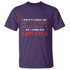 Funny Scottish Pride T Shirt What's Under The Kilt On A Good Day Lipstick Tartan TS11 Purple Print Your Wear
