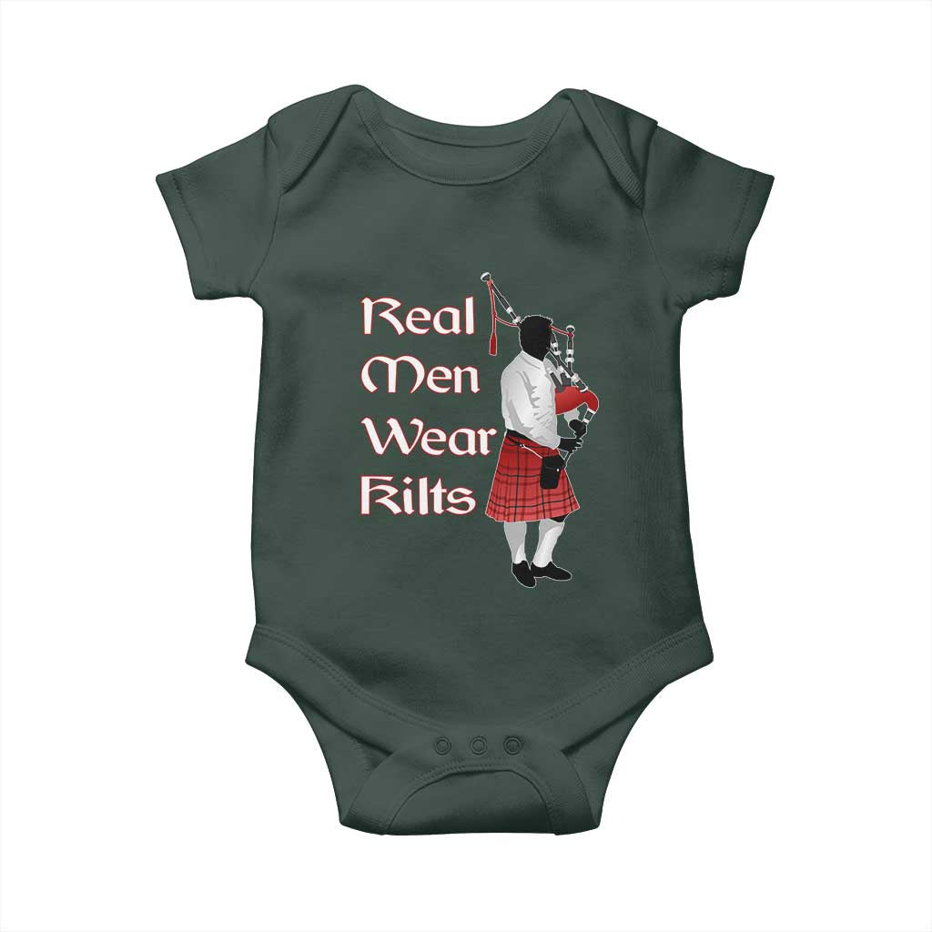 Funny Scottish Pride Baby Onesie Real Men Wear Kits Tartan Bagpipe TS11 Print Your Wear