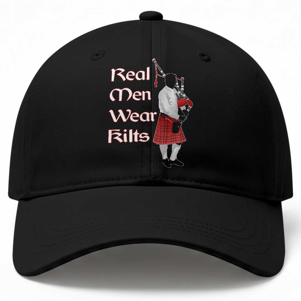 Funny Scottish Pride Baseball Cap Real Men Wear Kits Tartan Bagpipe TS11 Print Your Wear