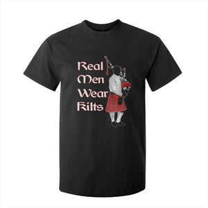 Funny Scottish Pride T Shirt For Kid Real Men Wear Kits Tartan Bagpipe TS11 Black Print Your Wear