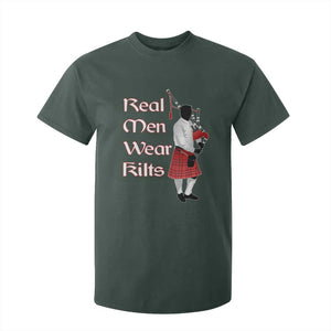 Funny Scottish Pride T Shirt For Kid Real Men Wear Kits Tartan Bagpipe TS11 Dark Forest Green Print Your Wear