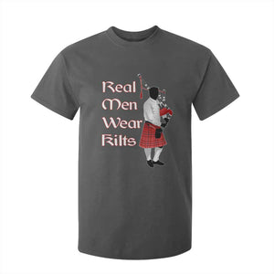 Funny Scottish Pride T Shirt For Kid Real Men Wear Kits Tartan Bagpipe TS11 Dark Heather Print Your Wear
