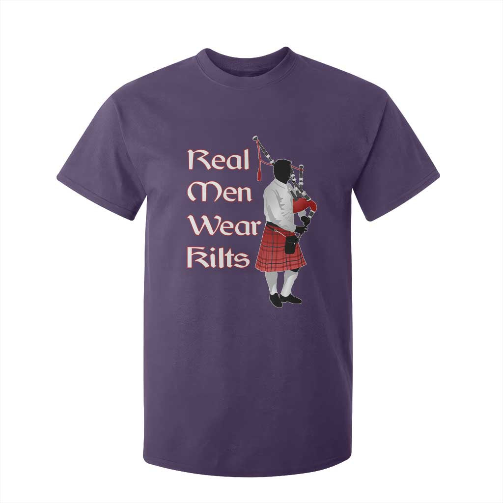 Funny Scottish Pride T Shirt For Kid Real Men Wear Kits Tartan Bagpipe TS11 Purple Print Your Wear