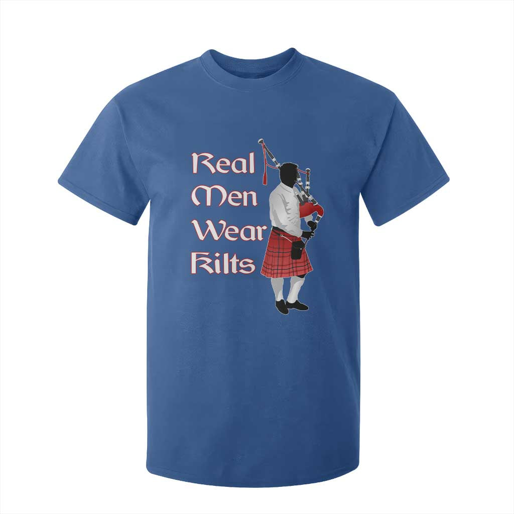 Funny Scottish Pride T Shirt For Kid Real Men Wear Kits Tartan Bagpipe TS11 Royal Blue Print Your Wear