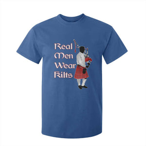 Funny Scottish Pride T Shirt For Kid Real Men Wear Kits Tartan Bagpipe TS11 Royal Blue Print Your Wear