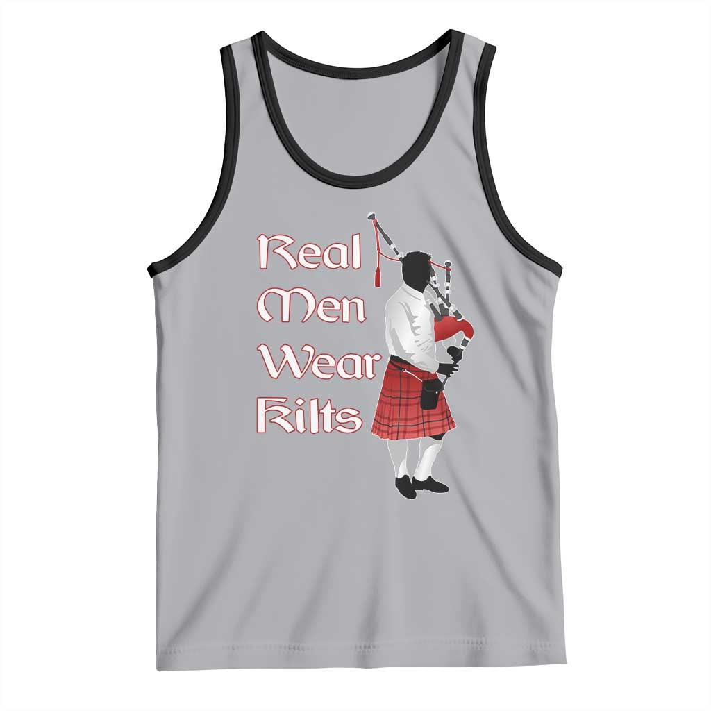Funny Scottish Pride Tank Top Real Men Wear Kits Tartan Bagpipe TS11 Athletic Heather Black Print Your Wear